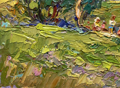 Vibrant impressionist landscape by Oleksiy Ivanyuk, Oil painting On summer vacation
