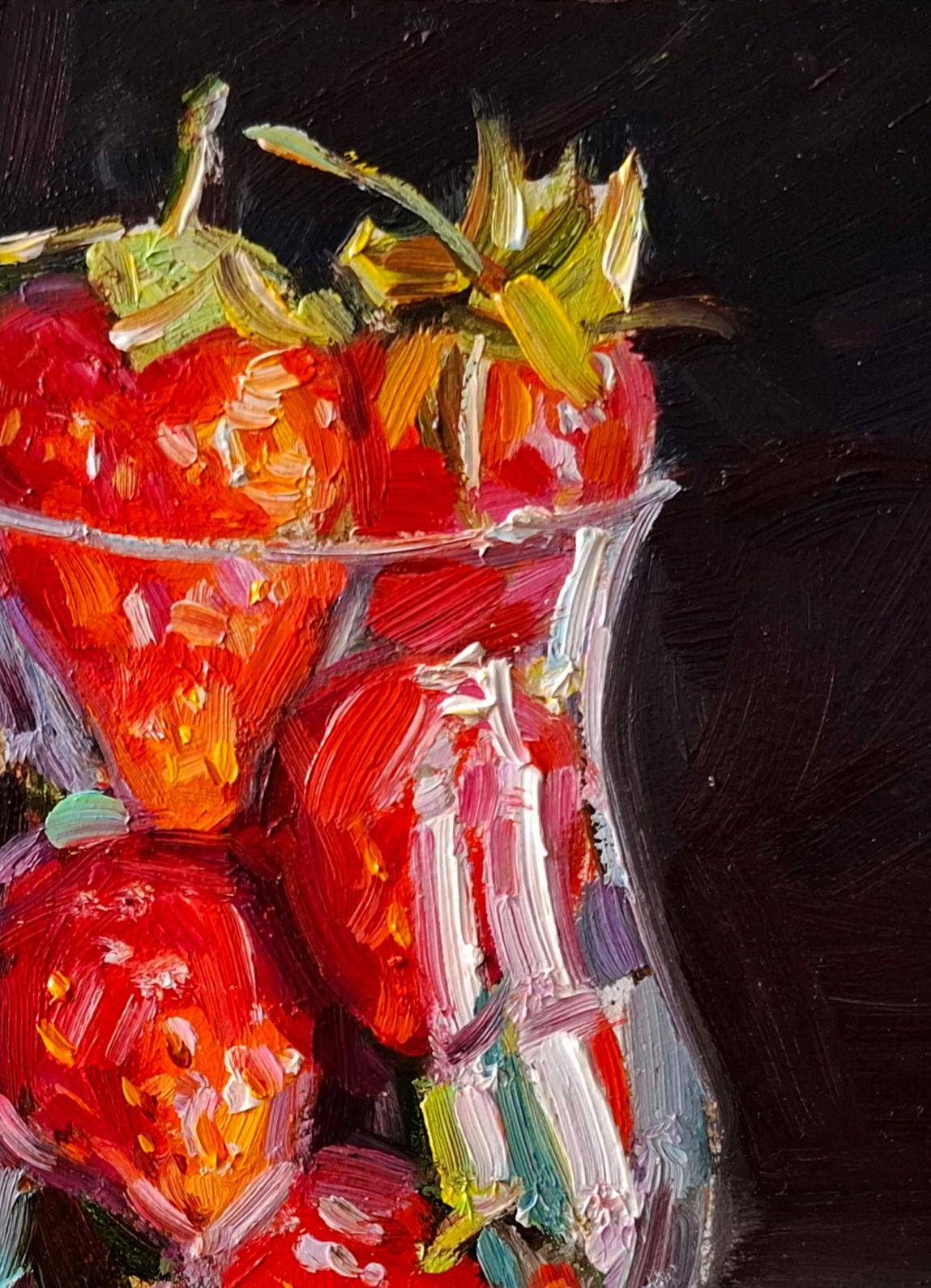 Oil painting Still life with strawberries by Vyacheslav Pereta