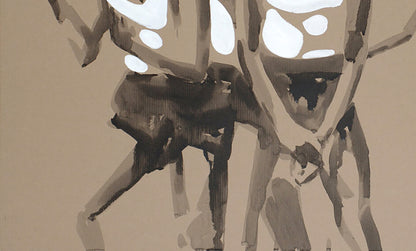 Abstract charcoal sketch of insect-like figures by Dima Filatov