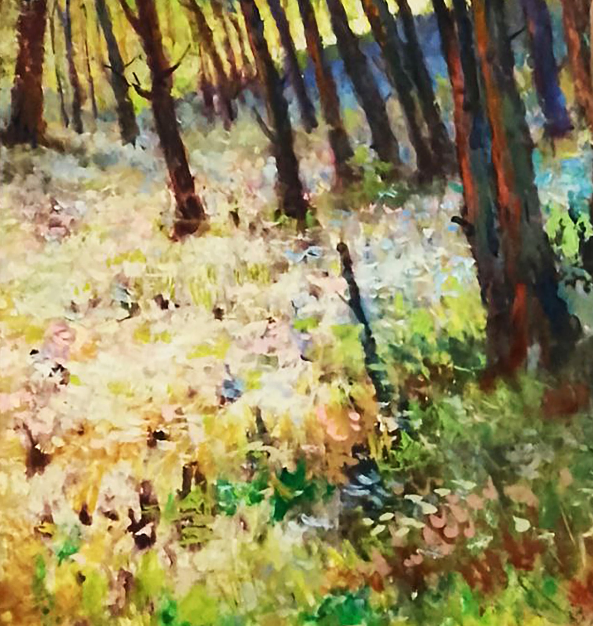 Vibrant impressionist oil painting Pleasant summer forest by Vitaly Duhnevich