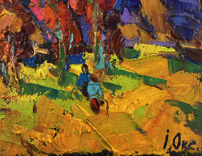 Vibrant impressionist oil painting Melody of the Wind and Whispers by Oksana Ivanyuk