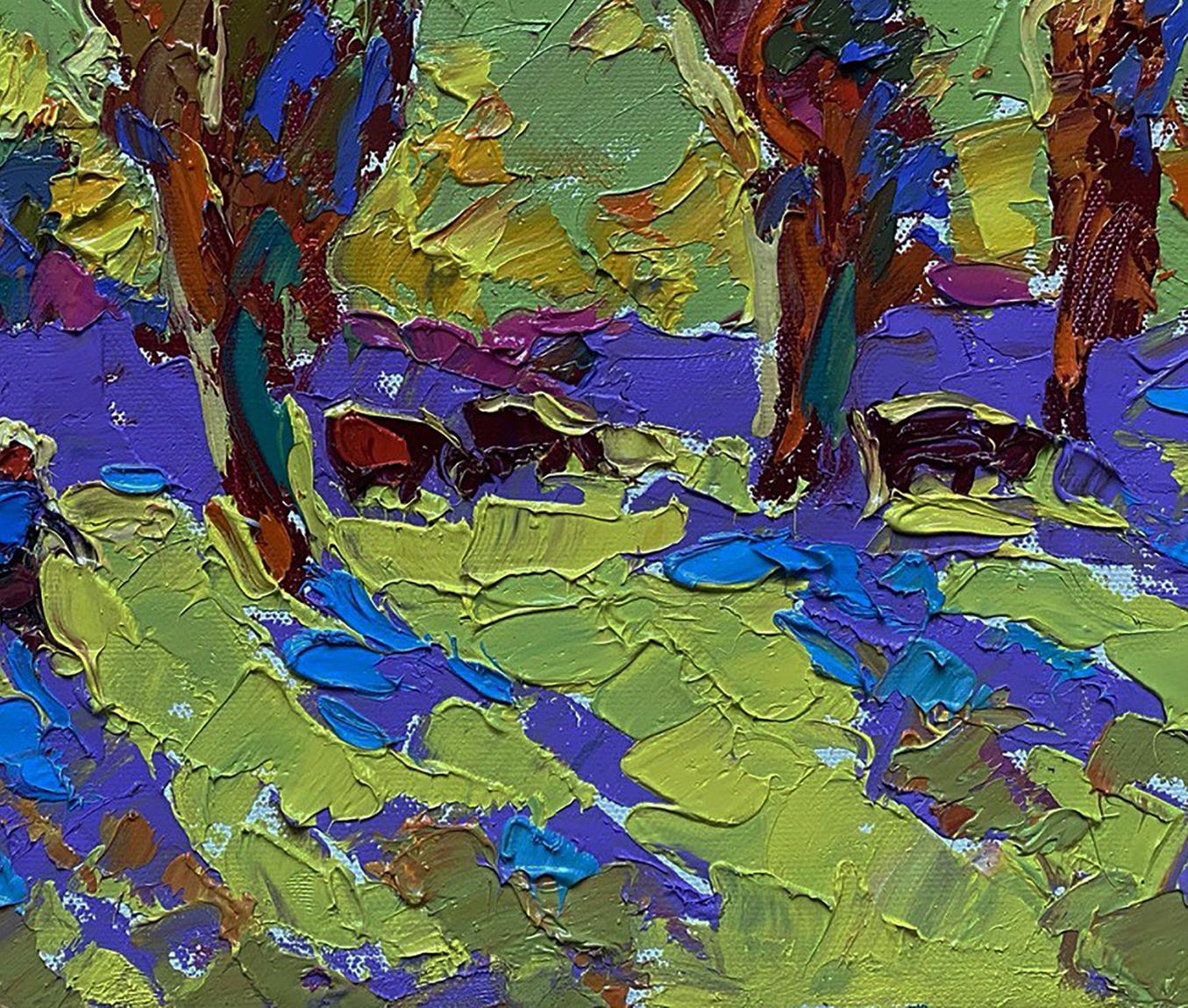 Vibrant impressionist oil painting Returning home in the evening by Oleksiy Ivanyuk