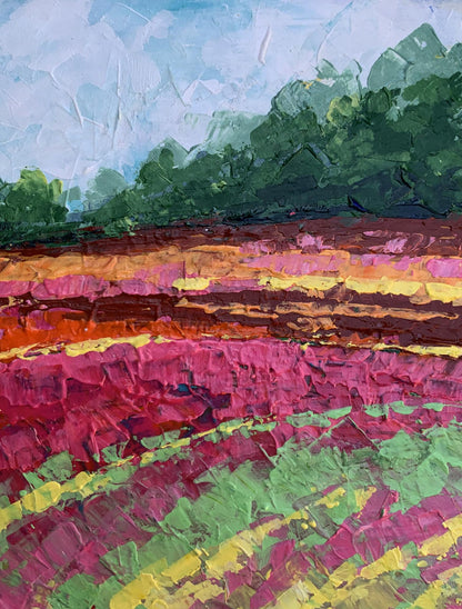Vibrant impressionist oil painting of colorful field by V. Zadorozhnya