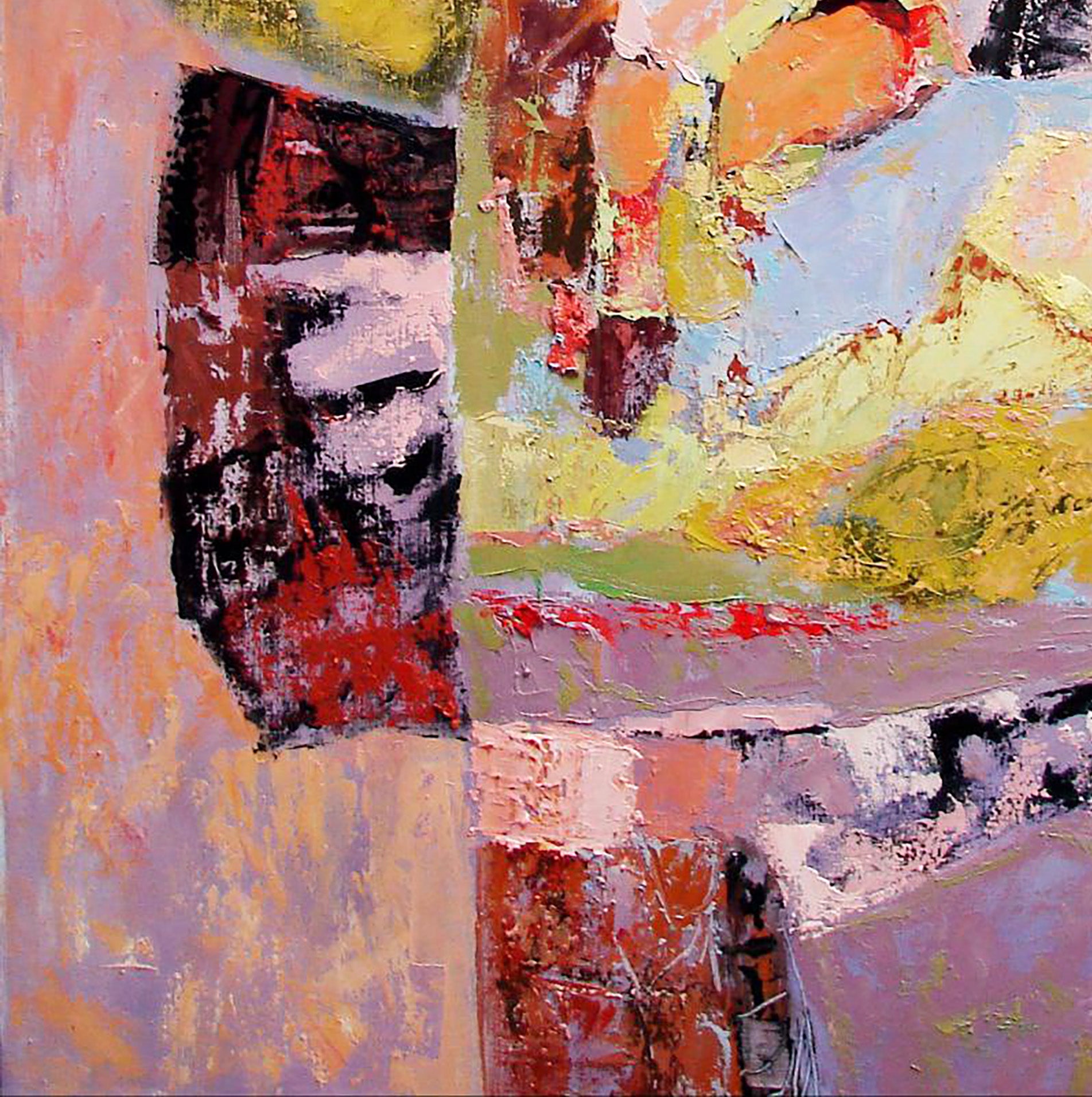 Vibrant Peach Blossom oil painting by Tatyana Shulyak in warm textured tones