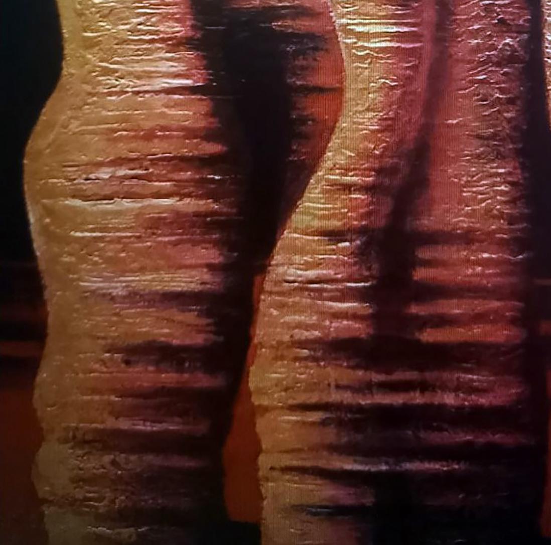 Textured ribbed fabric in warm tones from Weathering by Alexander Strashevich oil painting