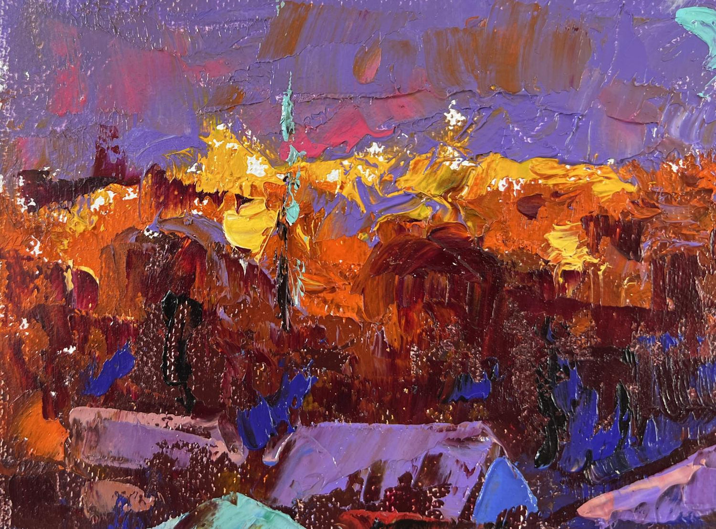 Vibrant Under the Moon oil painting by Oleksiy Ivanyuk with impressionist brushstrokes