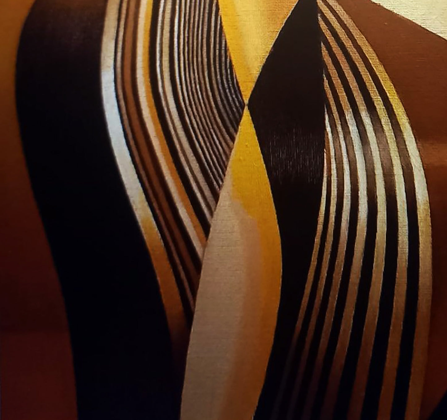 Oil painting Form by Alexander Strashevich with bold black gold cream stripes