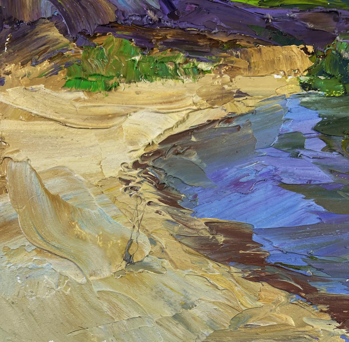 Oil painting Thoughts of a lonely fisherman by Boris Serdyuk coastal scene