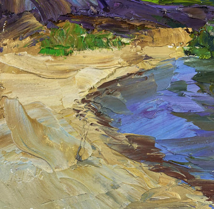 Oil painting Thoughts of a lonely fisherman by Boris Serdyuk coastal scene