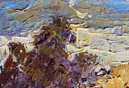 Oil painting Autumn golden fields by Oleksiy Ivanyuk textured impasto