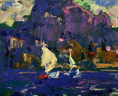 Vibrant impressionist oil painting Summer river breeze by Oleksiy Ivanyuk
