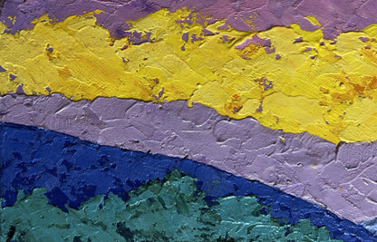 Vibrant Yellow sunset beyond horizon oil painting by V. Zadorozhnya