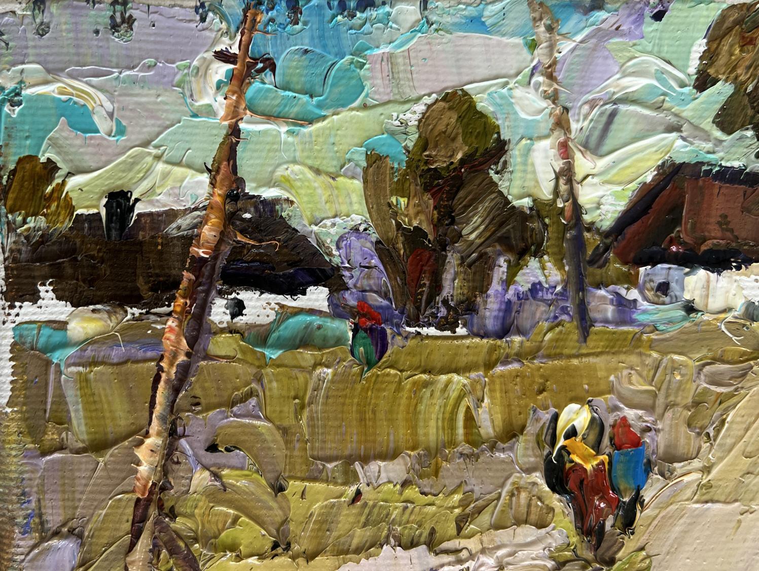 Oil painting We are returning home by Oleksiy Ivanyuk impasto landscape
