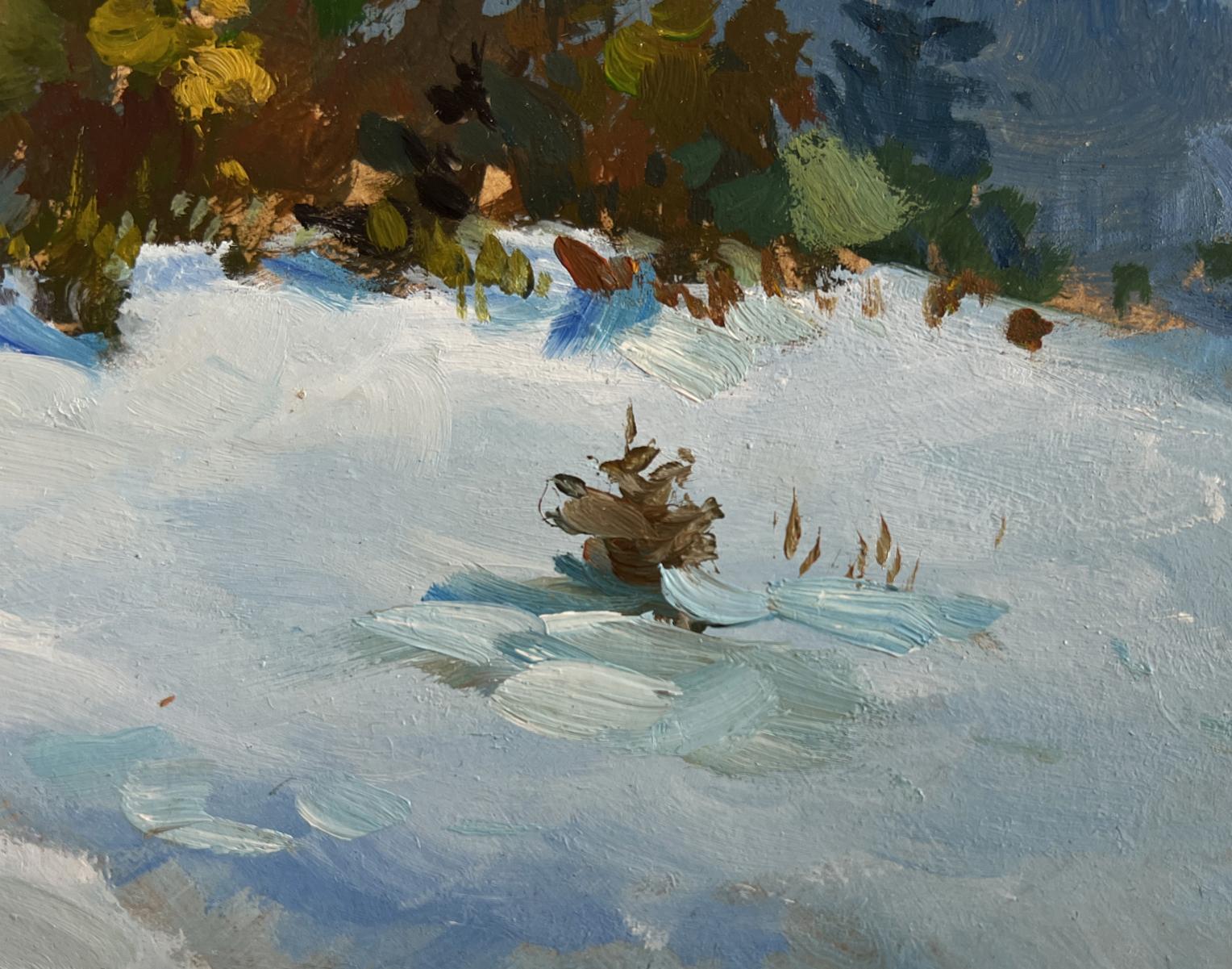 Oil painting In the snowy forest by Yuriy Suprunchuk snowy landscape