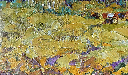 Oil painting Bows in Autumn by Oleksiy Ivanyuk with vibrant impasto strokes