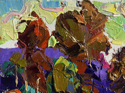 Oil painting On the pasture by Oleksiy Ivanyuk vibrant abstract textured artwork