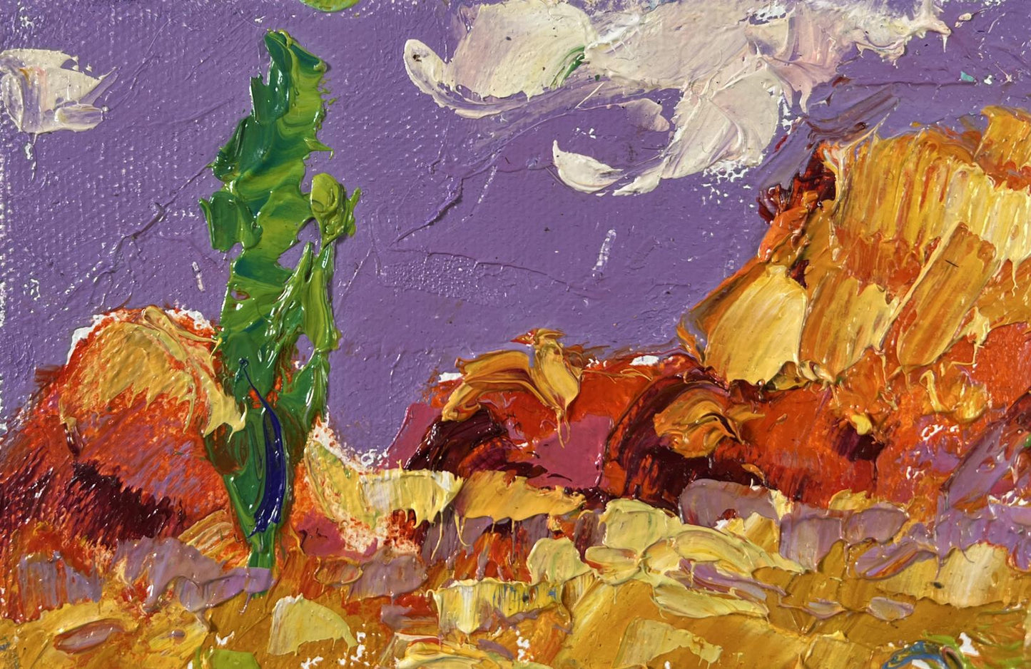 Vibrant impressionist oil painting August aftergrass by Oleksiy Ivanyuk