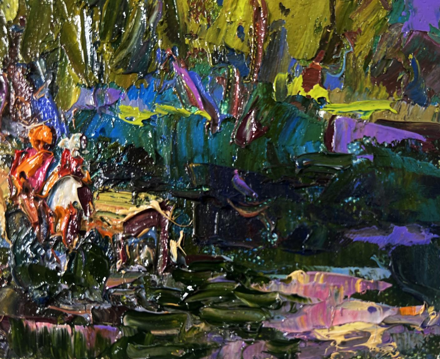 Vibrant Oleksiy Ivanyuk oil painting Vacations in the village sun