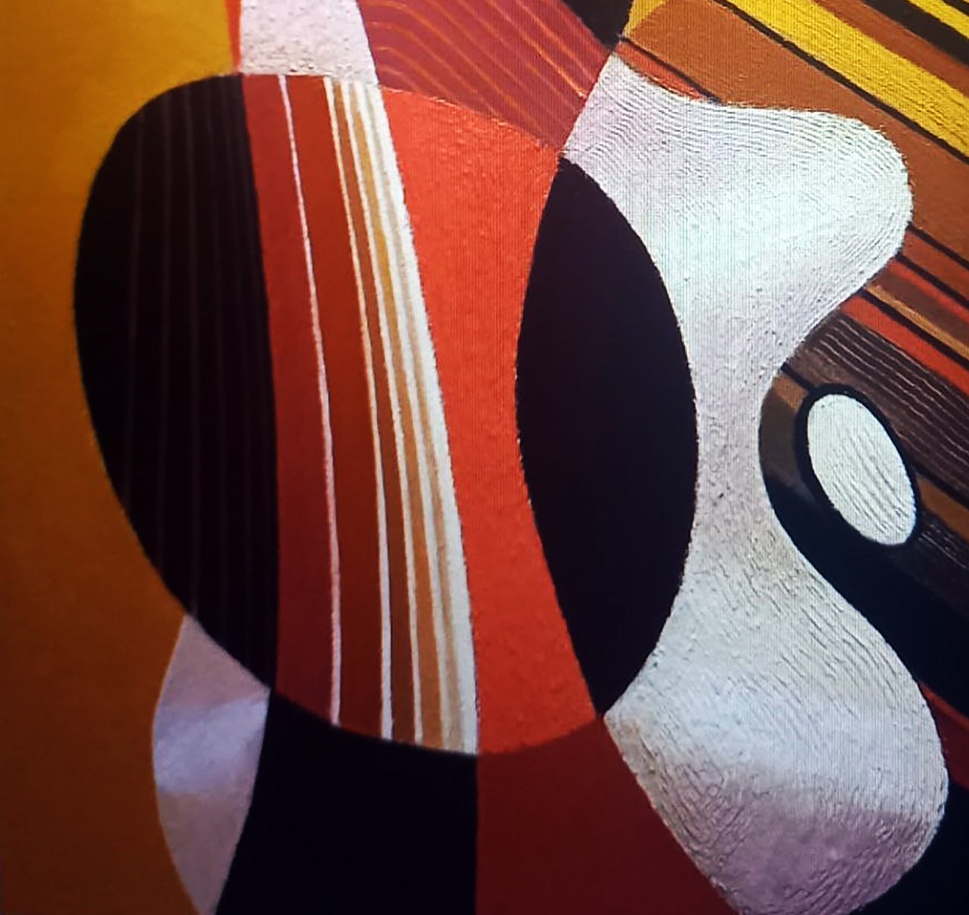 Oil painting Warm still life by Alexander Strashevich, bold geometric shapes