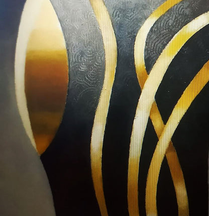 Oil painting Form with ribbon by Alexander Strashevich, gold black stripes