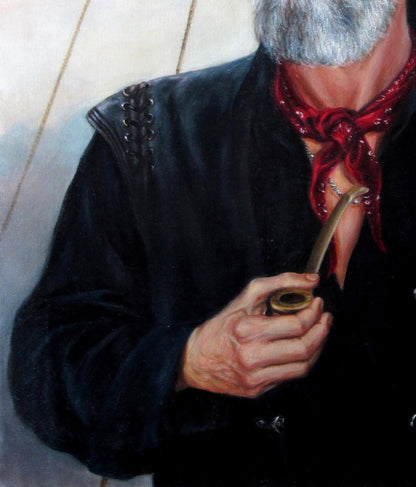 Brass pipe with curved stem in Sea Wolf Valeriy Bulat oil painting