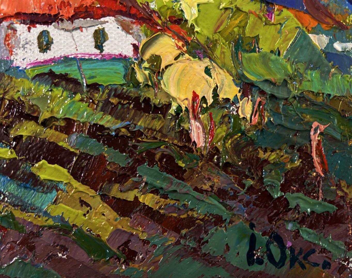 Vibrant impressionist oil painting Childhood in the aromas of grass by Oksana Ivanyuk