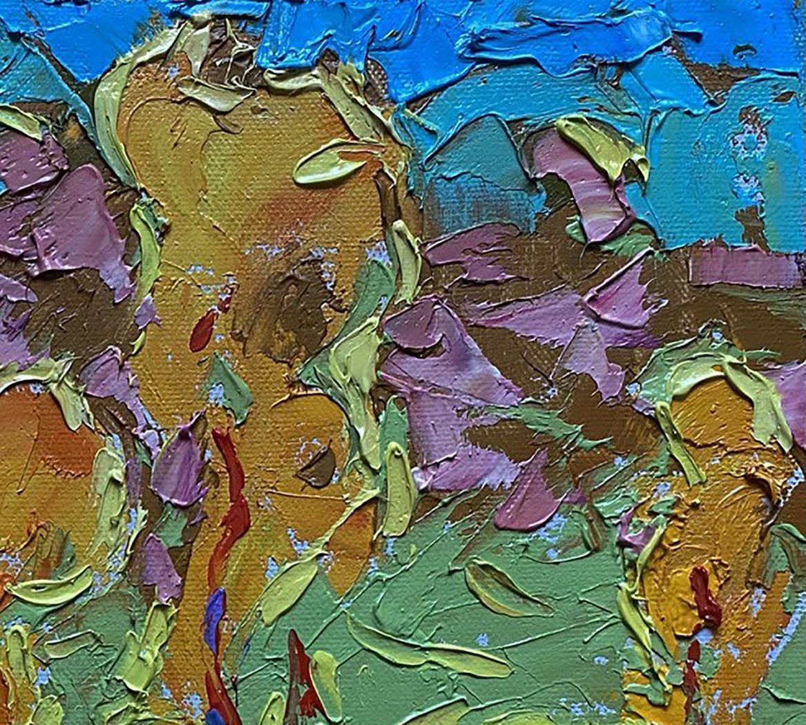 Vibrant Sunny Meadows oil painting by Oleksiy Ivanyuk with bold textured brushstrokes
