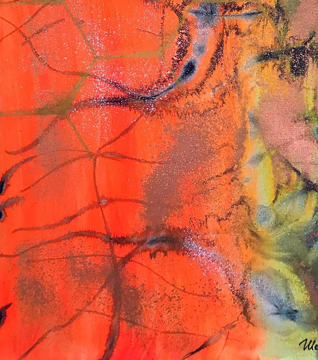 Vibrant acrylic painting The candle was burning by Olga Melezhik