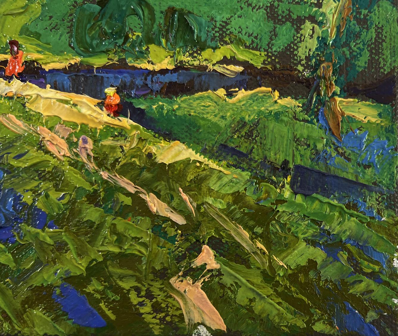 Vibrant impressionistic oil painting by Oleksiy Ivanyuk: summer field paths