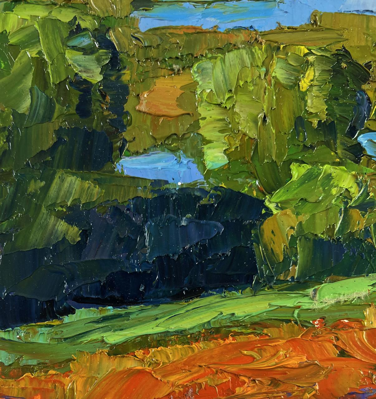 Oil painting Fishing on the Lakes by Boris Serdyuk with vibrant impressionist brushstrokes