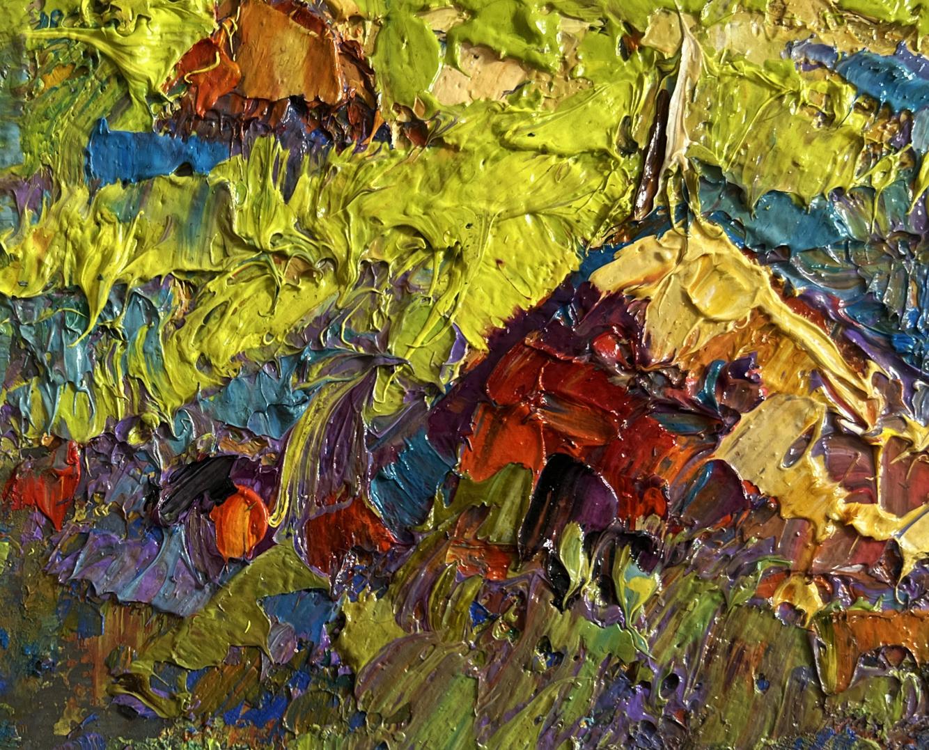 Oil painting Sunny day in the village by Oleksiy Ivanyuk vibrant abstract