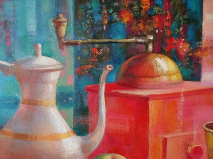 Abstract oil painting Morning Coffee Anatoly Tarabanov