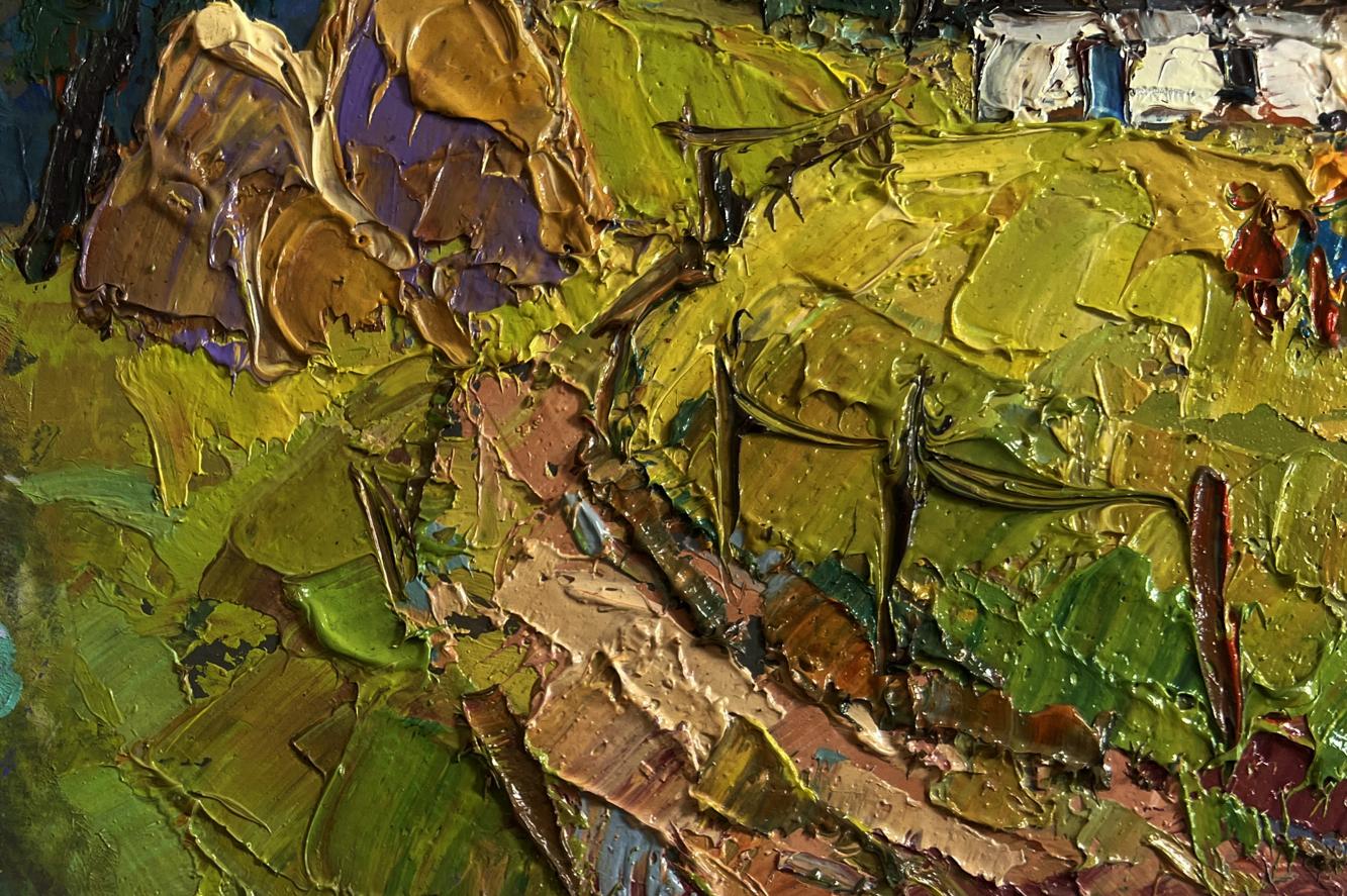 Textured impasto oil painting After a walk home by Oksana Ivanyuk