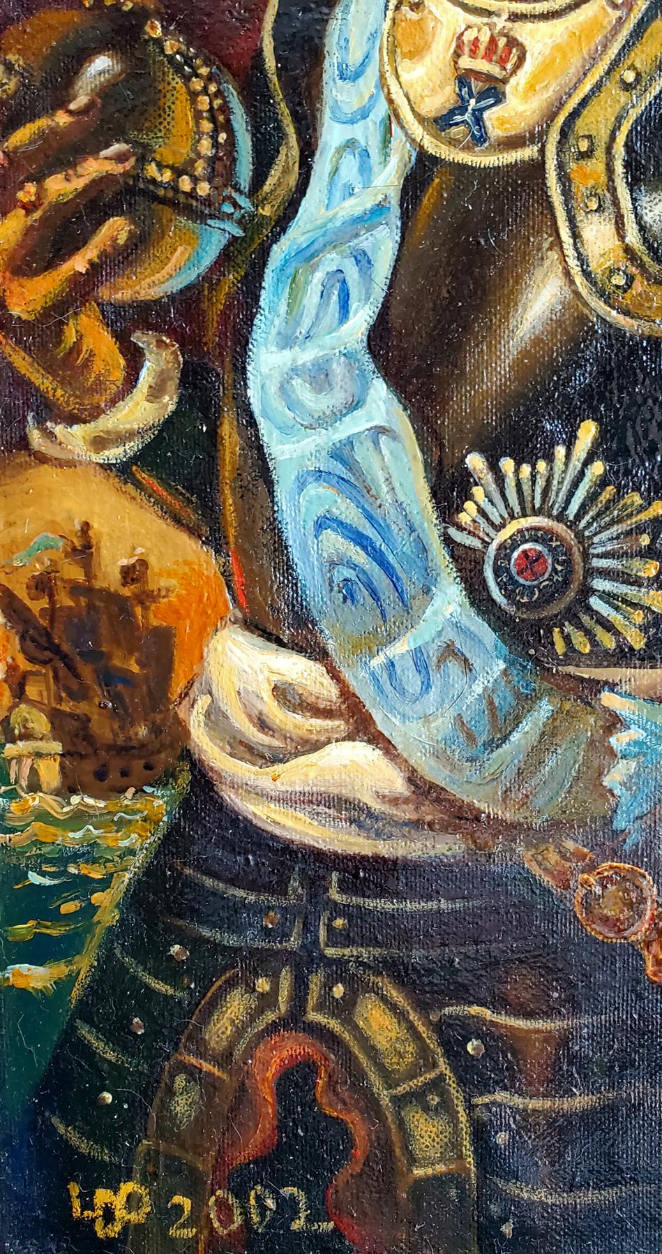 Oil painting portrait of Peter at sea by Daniil Litvinov