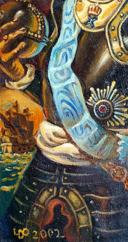 Oil painting portrait of Peter at sea by Daniil Litvinov
