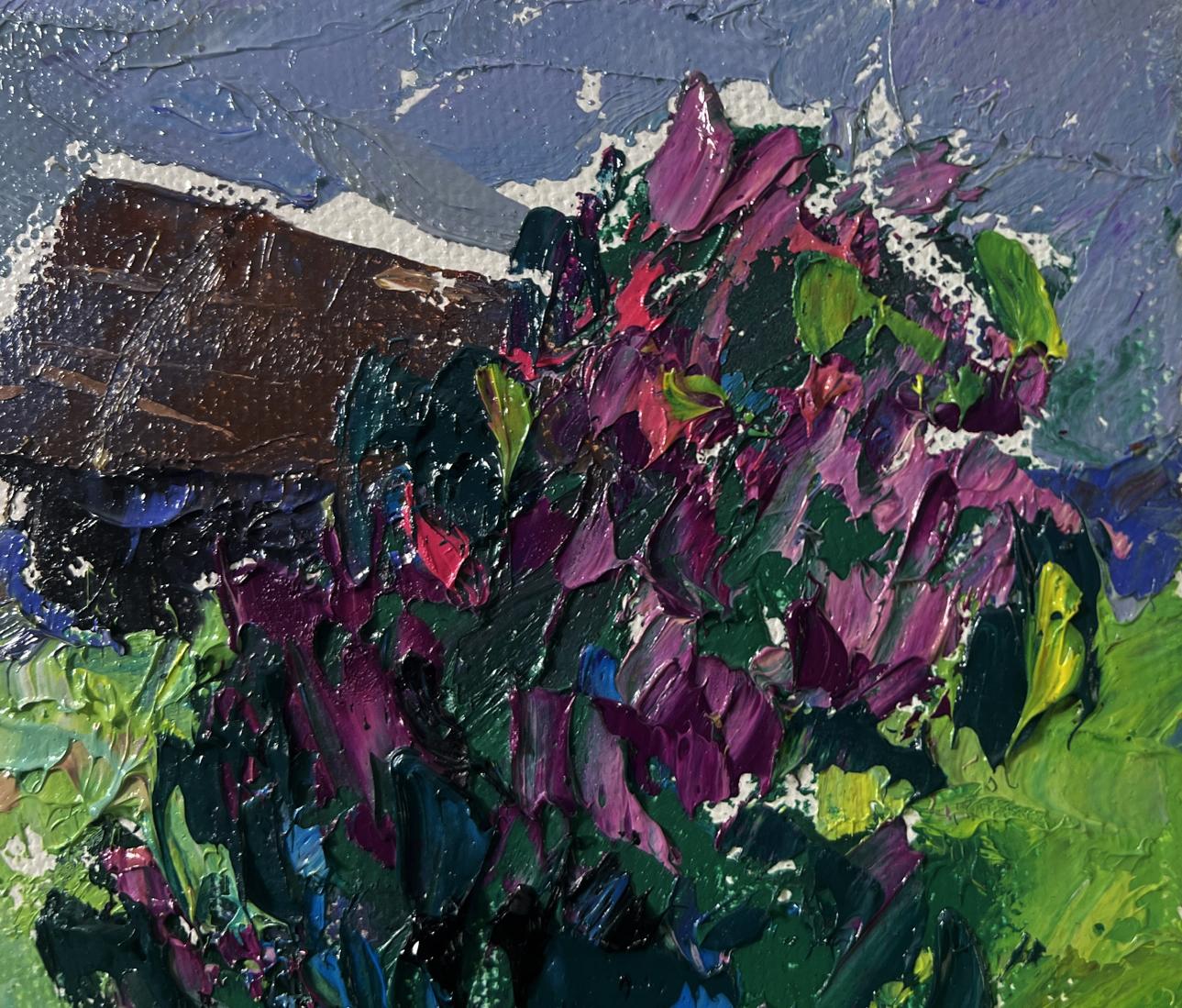 Vibrant impasto oil painting Cool evening with the smell of grass by Oleksiy Ivanyuk