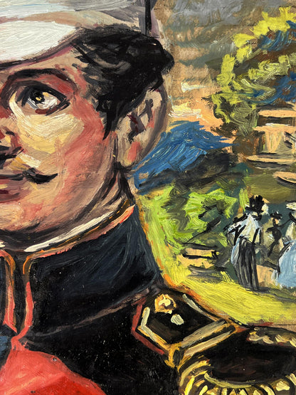 Oil painting portrait of officer Alexander Litvinov in ornate uniform