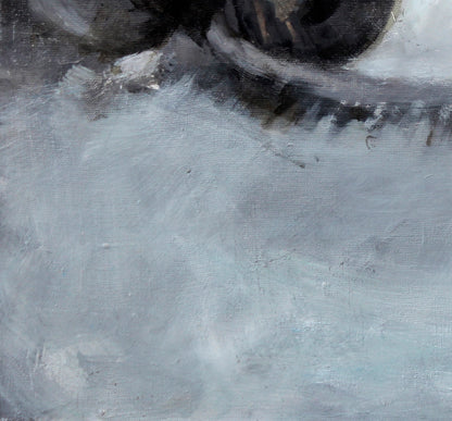 Abstract gray black textured oil painting Marlin by Ed Potapenkov