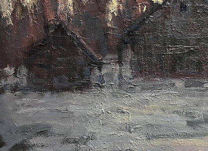 Oil painting Evening has come by Volodymyr Pashchenko, rugged landscape