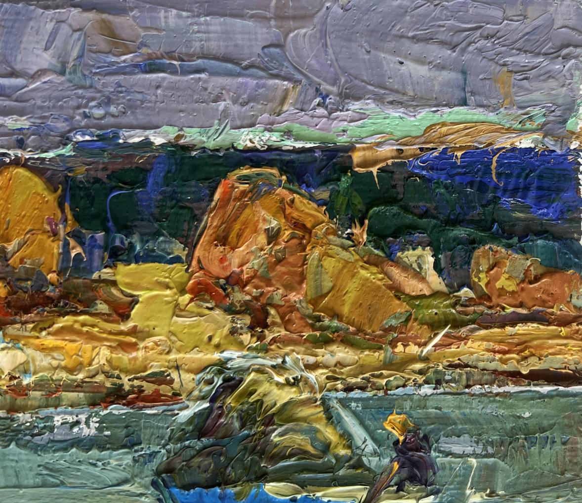 Oil painting Above the evening silence by the river by Oleksiy Ivanyuk
