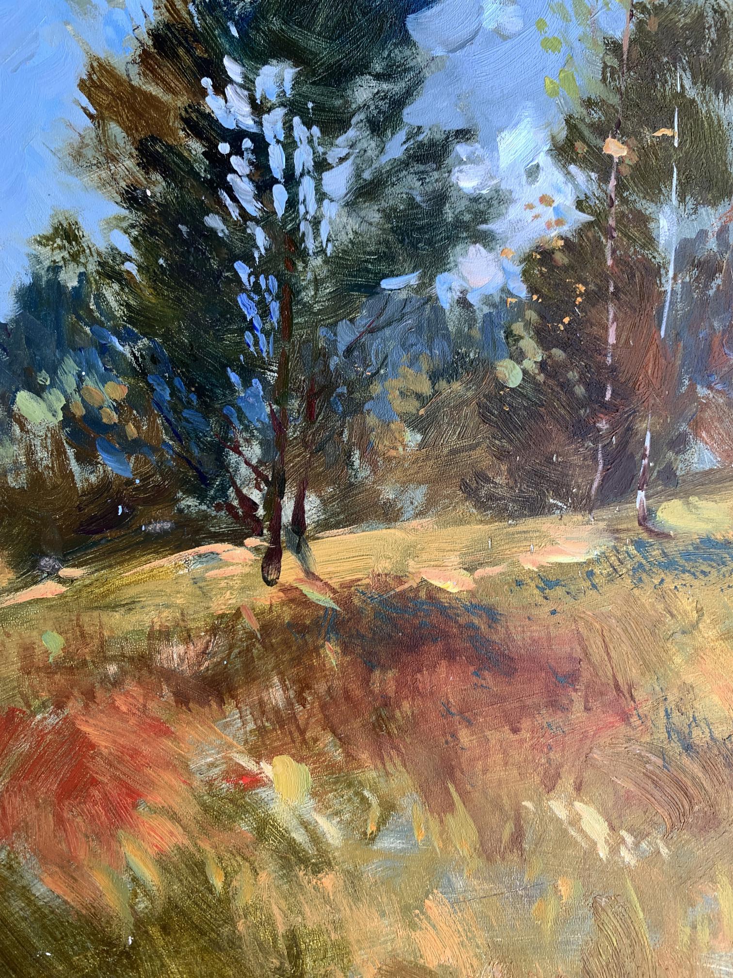 Vibrant impressionist oil painting Beginning of Autumn by Yuriy Suprunchuk