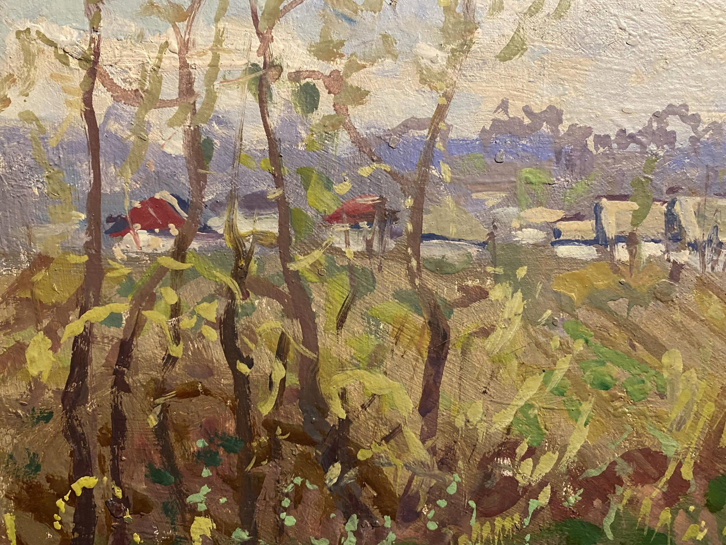Impressionistic oil painting Young days by Georgy Kolosovsky rural landscape