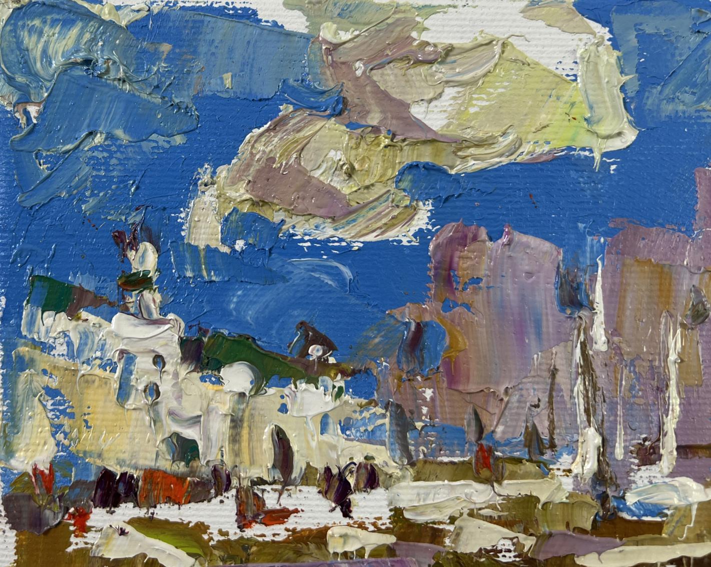 Breath of Spring oil painting by Oleksiy Ivanyuk, abstract blue sky textures