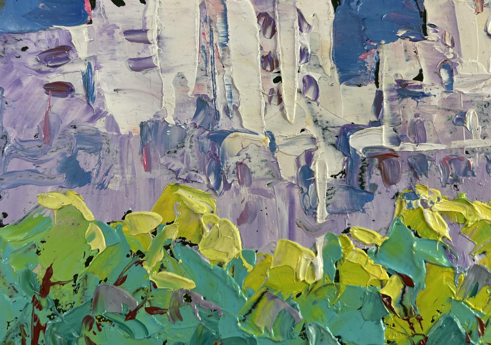 Oil painting Spring in the city by Oleksiy Ivanyuk vibrant abstract