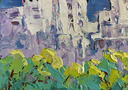 Oil painting Spring in the city by Oleksiy Ivanyuk vibrant abstract