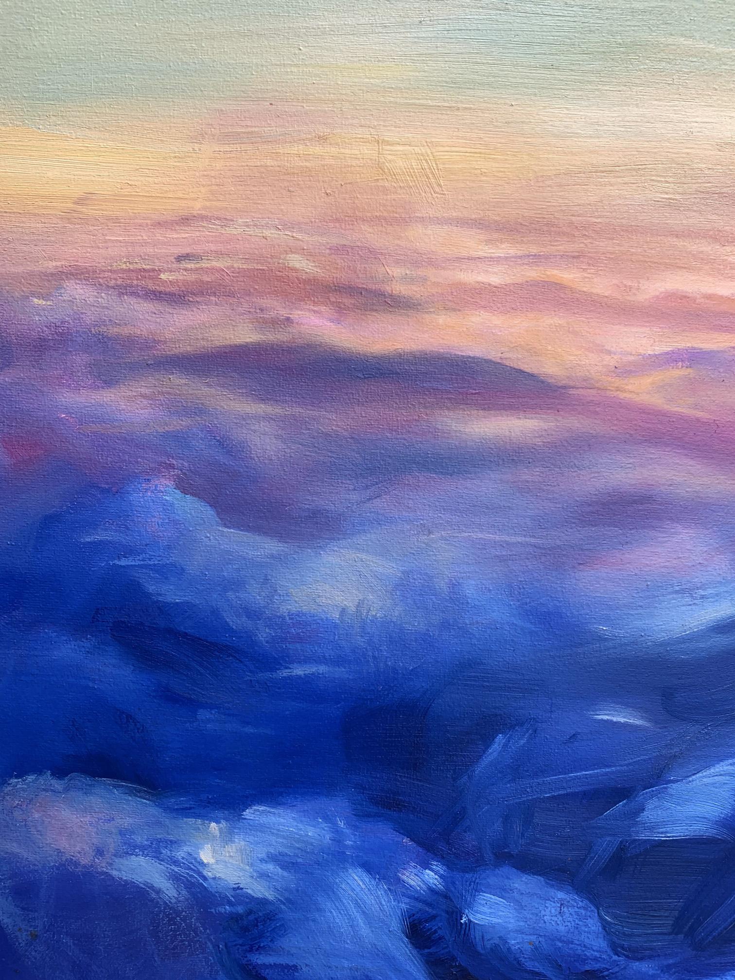 Oil painting Soaring in the Clouds by Tatyana Derdey twilight sky