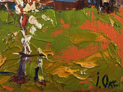 Oil painting Quiet comfort beneath the spreading tree by Oksana Ivanyuk