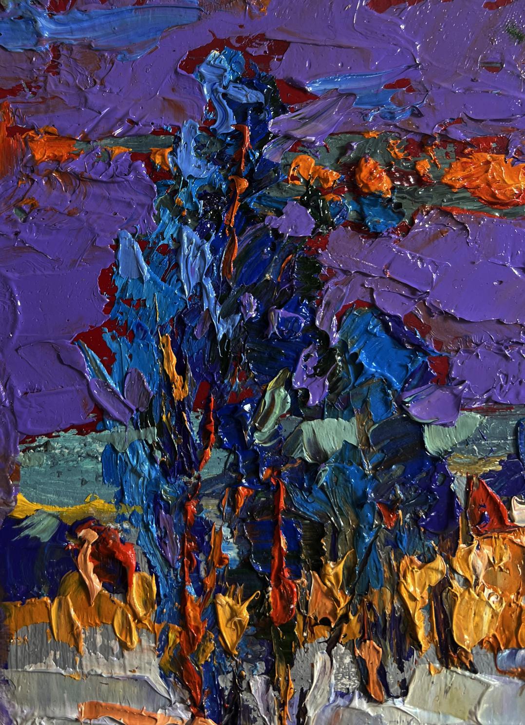 Vibrant abstract oil painting Quiet winter evening by Oleksiy Ivanyuk