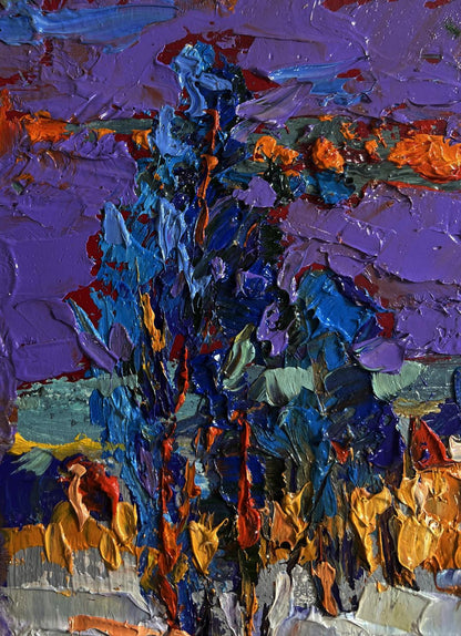 Vibrant abstract oil painting Quiet winter evening by Oleksiy Ivanyuk