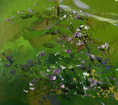 Quiet village on green hill oil painting by Yuriy Suprunchuk
